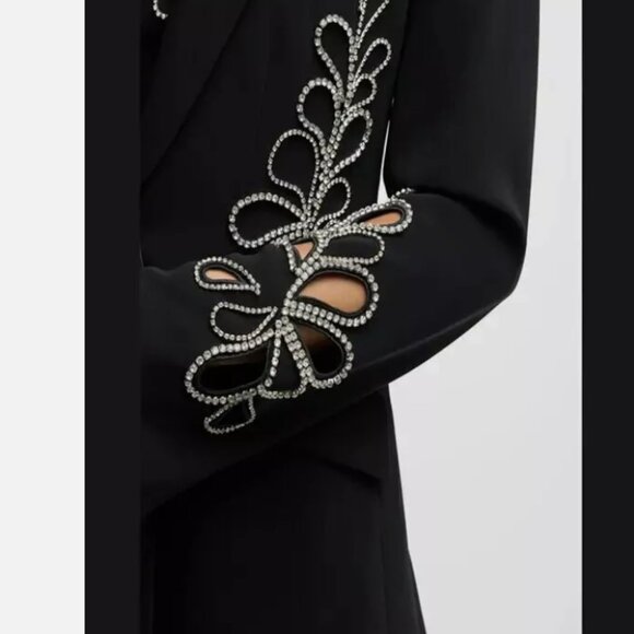 Cinq a Sept Cheyenne Rhinestone Paisley One-Button Blazer - Picture 6 of 13